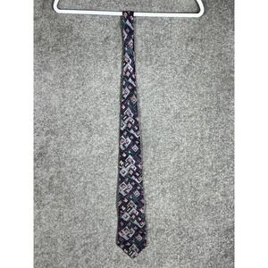 Harve Benard By Benard‎ Holtzman SILK Tie Abstract Geometric Green Purple Pointe